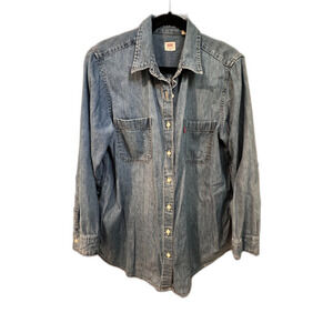 Levi's Denim Shirt Split Hem Oversize Size XL
